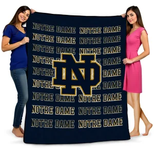 notre dame fighting irish bold red navy quilt blanket best selling