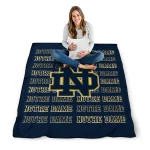notre dame fighting irish bold red navy quilt blanket best selling