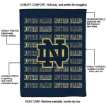 notre dame fighting irish bold red navy quilt blanket best selling