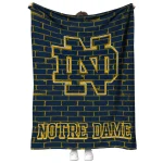 notre dame fighting irish brick grid navy quilt blanket best selling