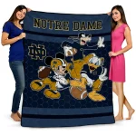 notre dame fighting irish disney football navy quilt blanket best selling