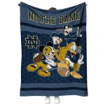 notre dame fighting irish disney football navy quilt blanket best selling