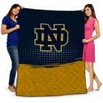 notre dame fighting irish dot illusion navy quilt blanket best selling