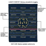 notre dame fighting irish handdrawn stripes navy quilt blanket best selling
