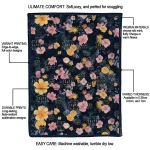 notre dame fighting irish hibiscus foliage navy quilt blanket best selling