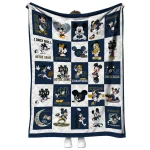 notre dame fighting irish mickey mouse motif navy white quilt blanket best selling