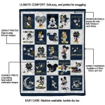 notre dame fighting irish mickey mouse motif navy white quilt blanket best selling