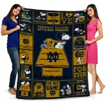 notre dame fighting irish snoopy love navy quilt blanket best selling