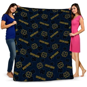 notre dame fighting irish solid classic navy quilt blanket best selling