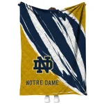 notre dame fighting irish stroke art navy white quilt blanket best selling