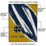notre dame fighting irish stroke art navy white quilt blanket best selling