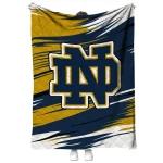 notre dame fighting irish wild lines navy white quilt blanket best selling