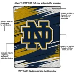notre dame fighting irish wild lines navy white quilt blanket best selling