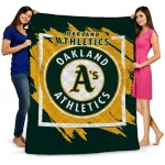 oakland athletics block border green quilt blanket best selling