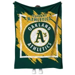 oakland athletics block border green quilt blanket best selling