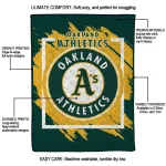oakland athletics block border green quilt blanket best selling