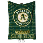 oakland athletics brick grid green quilt blanket best selling