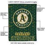 oakland athletics brick grid green quilt blanket best selling