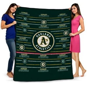 oakland athletics handdrawn stripes green quilt blanket best selling