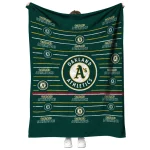 oakland athletics handdrawn stripes green quilt blanket best selling