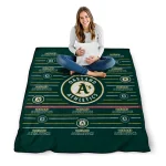 oakland athletics handdrawn stripes green quilt blanket best selling