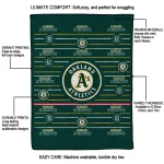 oakland athletics handdrawn stripes green quilt blanket best selling