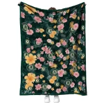oakland athletics hibiscus foliage green quilt blanket best selling