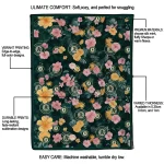 oakland athletics hibiscus foliage green quilt blanket best selling