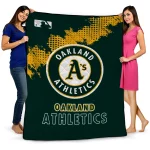 oakland athletics league patch green quilt blanket best selling