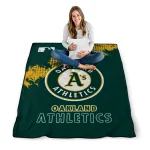 oakland athletics league patch green quilt blanket best selling