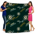 oakland athletics sketch lines green quilt blanket best selling