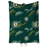 oakland athletics sketch lines green quilt blanket best selling