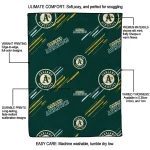 oakland athletics sketch lines green quilt blanket best selling