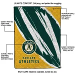 oakland athletics stroke art green white quilt blanket best selling