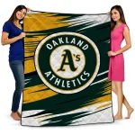 oakland athletics wild lines green white quilt blanket best selling