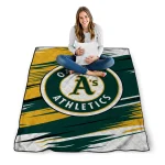 oakland athletics wild lines green white quilt blanket best selling