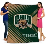 ohio bobcats arrow layers green quilt blanket best selling