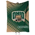 ohio bobcats arrow layers green quilt blanket best selling