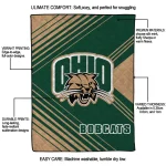ohio bobcats arrow layers green quilt blanket best selling