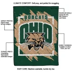 ohio bobcats block border green quilt blanket best selling