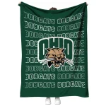 ohio bobcats bold red green quilt blanket best selling