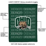 ohio bobcats bold red green quilt blanket best selling