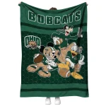 ohio bobcats disney football green quilt blanket best selling