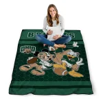 ohio bobcats disney football green quilt blanket best selling