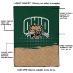 ohio bobcats dot illusion green quilt blanket best selling