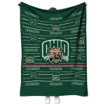ohio bobcats handdrawn stripes green quilt blanket best selling