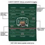ohio bobcats handdrawn stripes green quilt blanket best selling