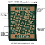 ohio bobcats helmet heart green quilt blanket best selling