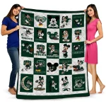 ohio bobcats mickey mouse motif green white quilt blanket best selling