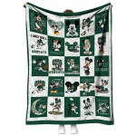 ohio bobcats mickey mouse motif green white quilt blanket best selling